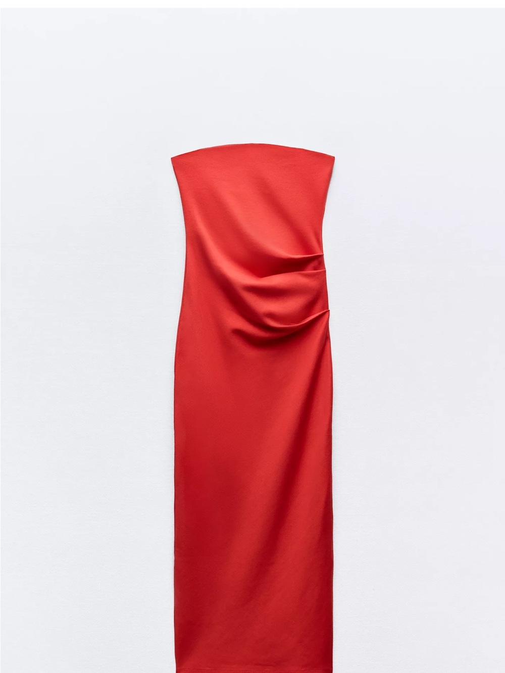 Strapless Red  Midi Dress